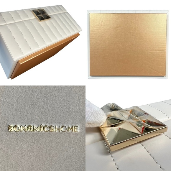 Large Jewelry Box with 2 Tiers, Mirror, Organizer, Removable Tray - Picture 8 of 8